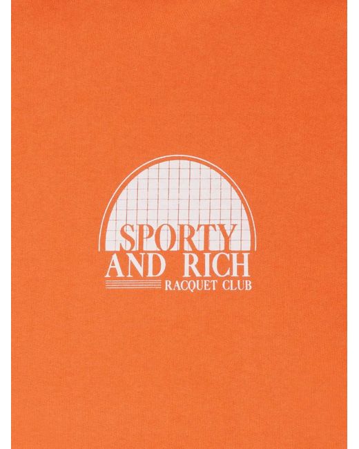 Sporty & Rich Orange Hoodie Racquet Club En Coton