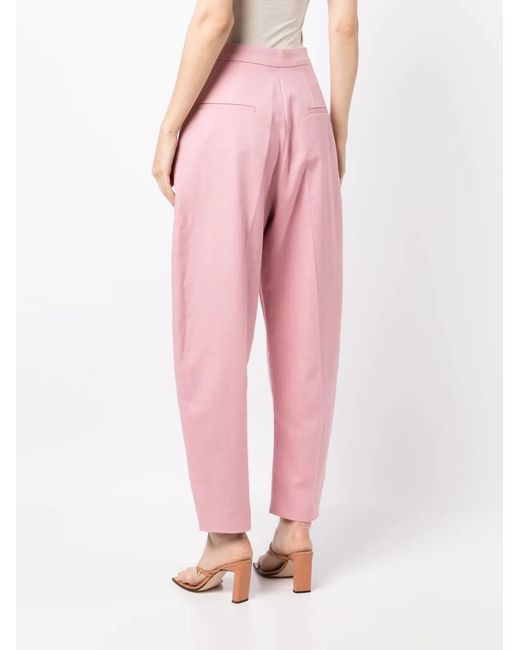 Anouki Pink High-Waist Tapered Trousers
