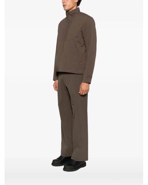 Veilance Brown High-Neck Zip-Up Jacket for men