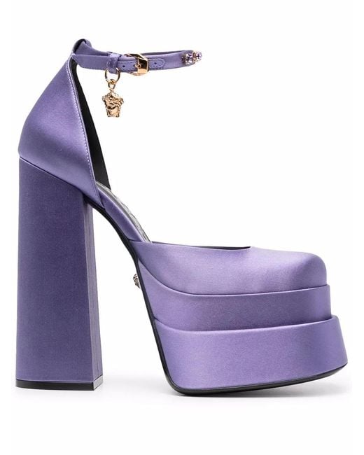 Versace Purple Medusa Aevitas Platform Pumps