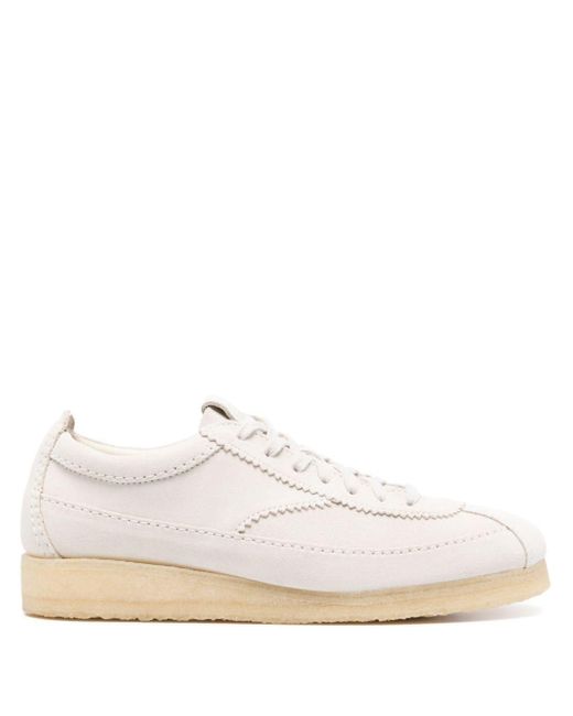 Clarks White Wallabee Suede Sneakers for men