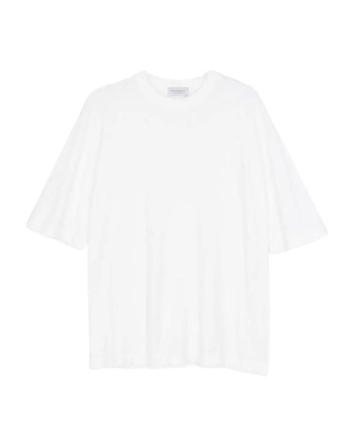 John Smedley White Short-Sleeve Cotton T-Shirt for men