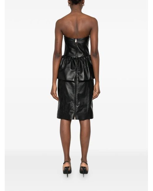 spandex black dress Peplum Mini Dress Black