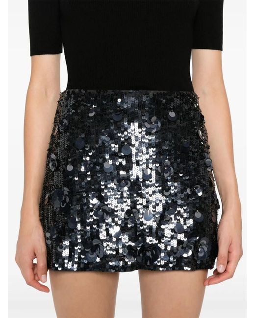 P.A.R.O.S.H. Black Sequined Mini Skirt