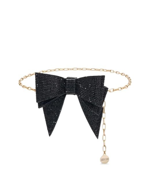 Judith Leiber Black Bow-Embellished Belt