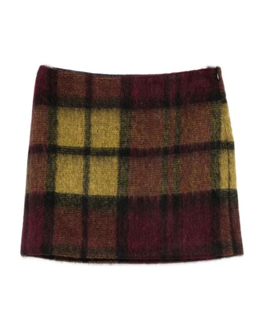 Roberto Collina Geruite Mini-Rok in het Brown