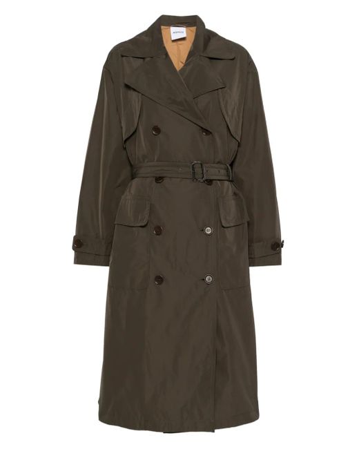 Aspesi Green Belted Double-Breasted Coat