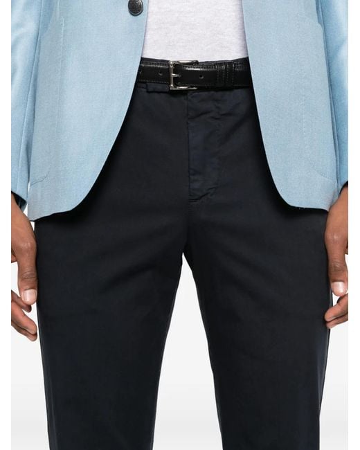 PT Torino Black Belt-Loop Trousers for men