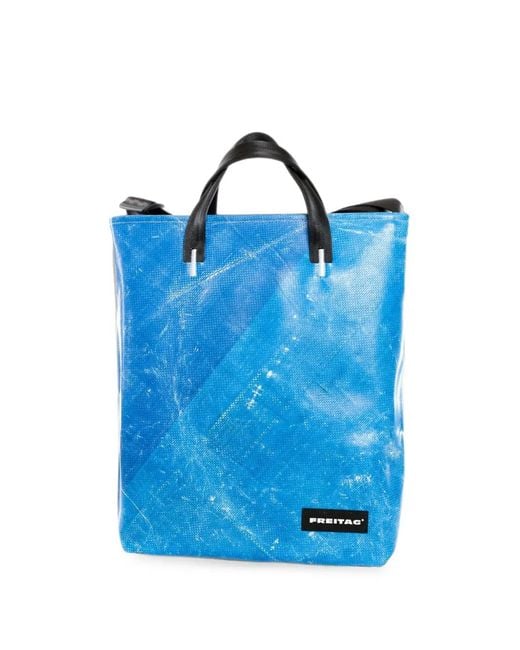 Freitag Blue Leland Logo-Patch Tote Bag for men