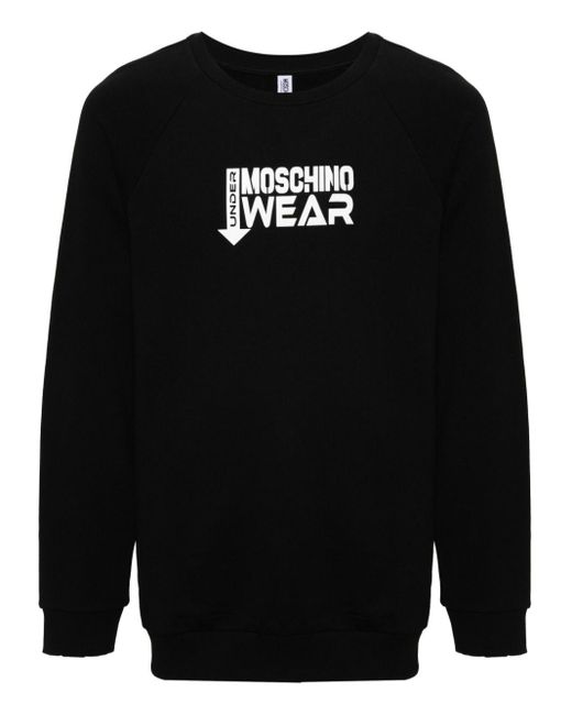 Moschino Katoenen Sweater Met Logoprint in het Black voor heren