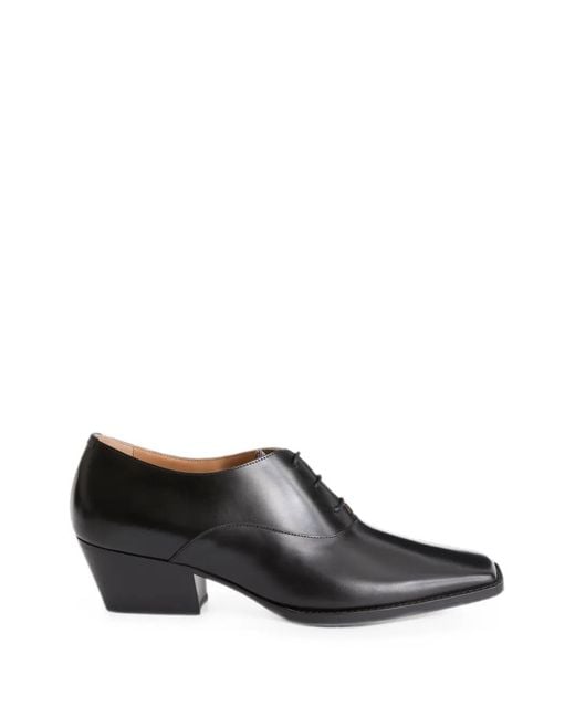 Jil Sander Black Square-Toe Lace-Up Shoes