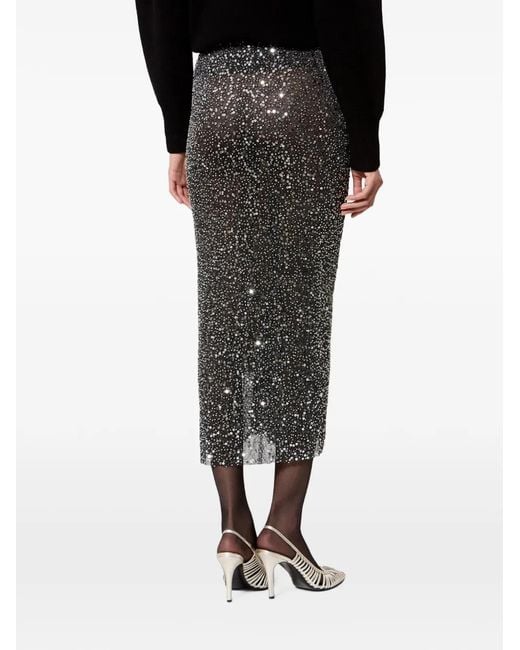 Isabel Marant Black Nejany Sequin-Embellished Midi Skirt