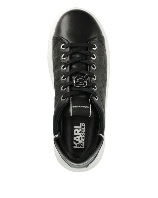 Baskets En Cuir À Logo Embossé Karl Lagerfeld en coloris Black
