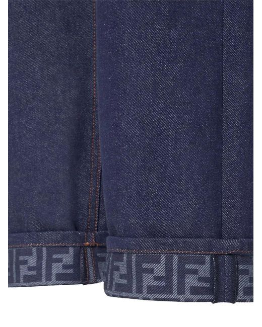 Fendi Blue Ff Reverse Denim Jeans