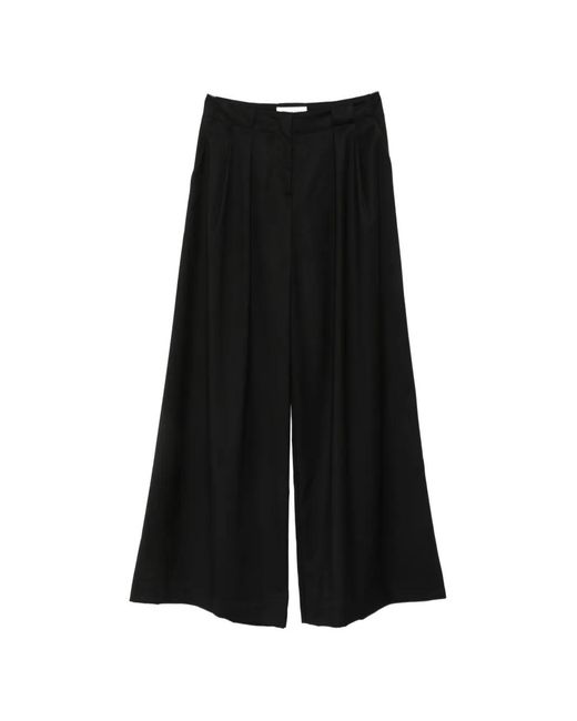 ERMANNO FIRENZE Black Pleated Palazzo Pants
