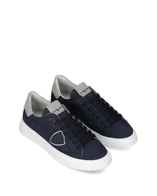 Philippe Model Blue Nubuck Low-Top Sneakers for men