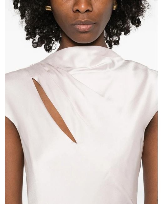 Max Mara White Combinaison Drapée Envers