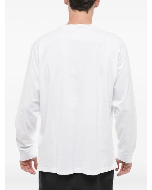DSquared² White Logo-Print Long-Sleeve T-Shirt for men