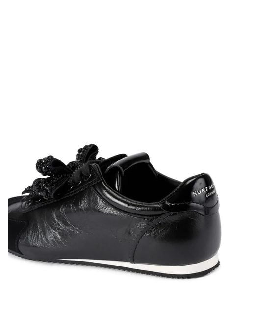 Kurt Geiger Black Islington Bow Leather Sneakers