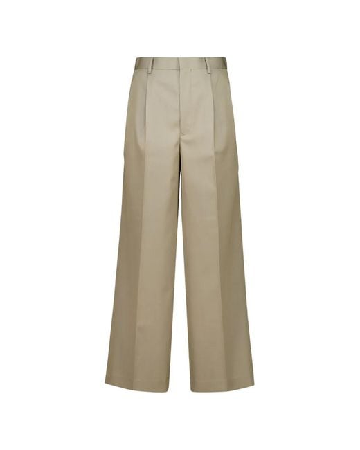 Auralee Natural Pleated Wool Trousers