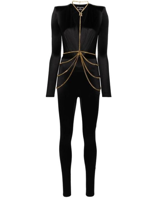 Elisabetta Franchi Jumpsuit Met V-hals in het Black