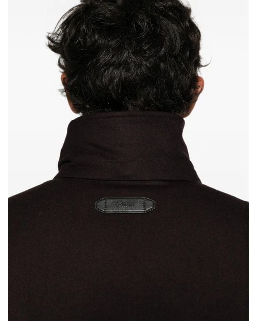 Brioni Black High-Neck Zip-Up Jacket for men