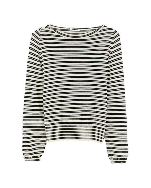 Bellerose Black Gerhi Horizontal-Stripe Sweater