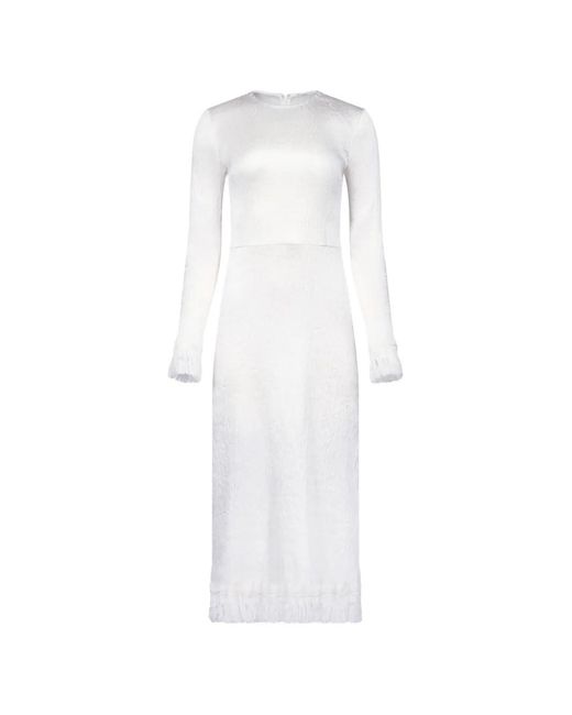 FFORME White Mina Fringed Crinkled Dress