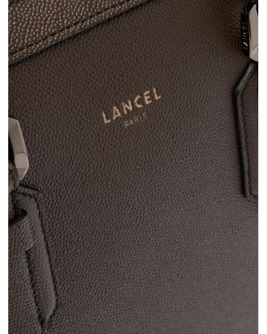 Lancel Black Charlie Textured Leather Briefcase for men