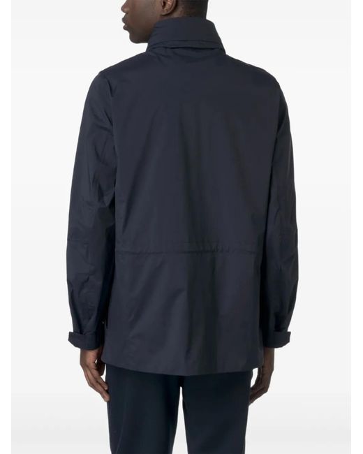 K-Way Blue Manuel Multiple-Pockets Jacket for men
