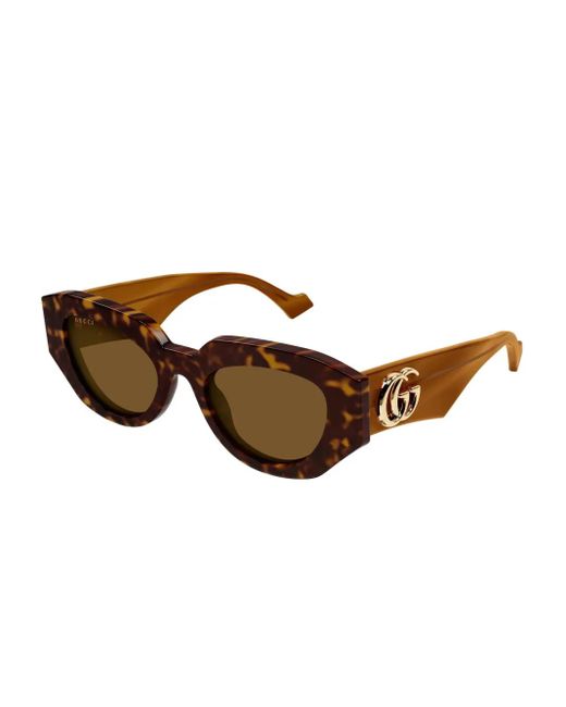 Gucci Brown Geometric Logo Sunglasses