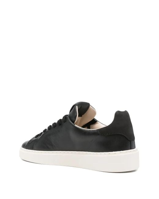 Date Black Levante Leather Lace-Up Sneakers for men