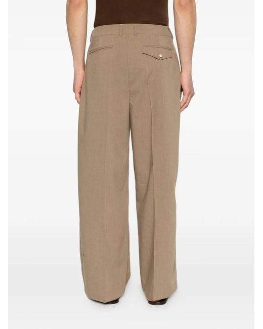THESTROY Natural Pleated Trousers