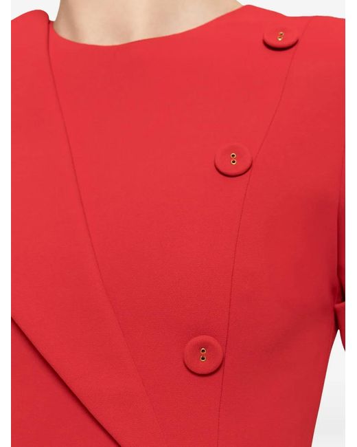 Nissa Red A-Line Midi Dress