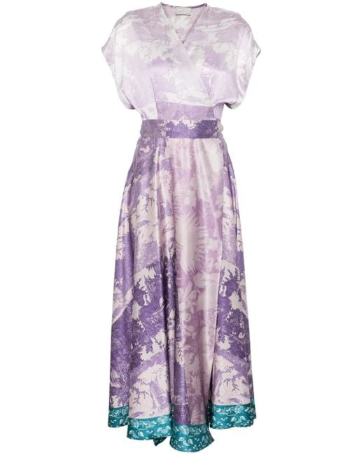 Pierre Louis Mascia Adanastr Midi-Jurk in het Purple