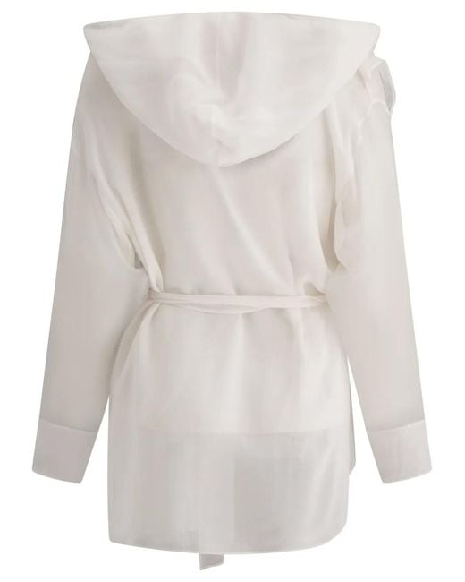 Max Mara White Silk Chiffon Jacket