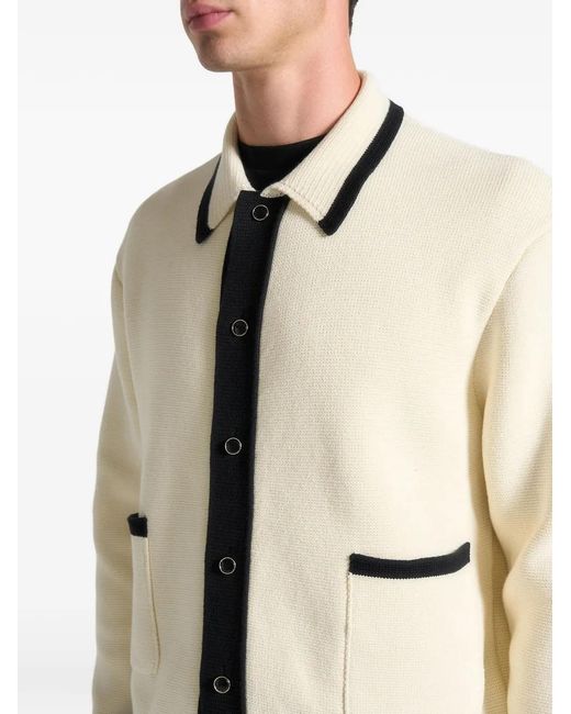 Manière De Voir Natural Julien Classic Combed Cotton Knit Cardigan for men