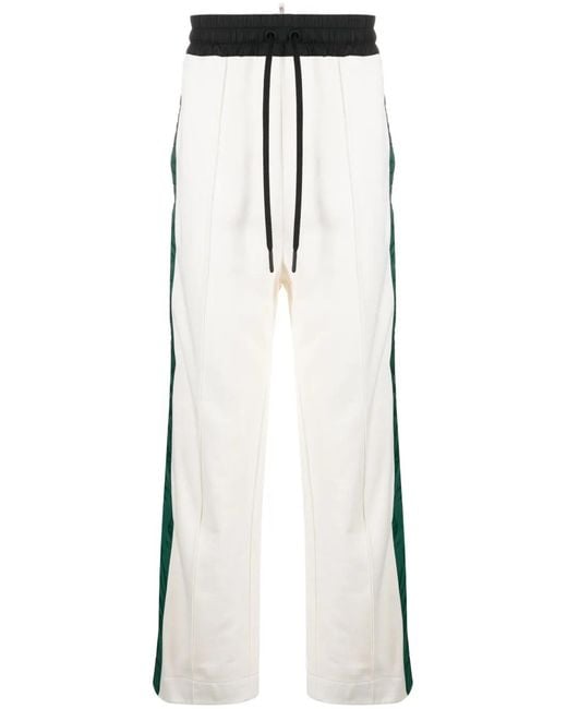Moncler White Side-Stripe Cotton Track Pants for men