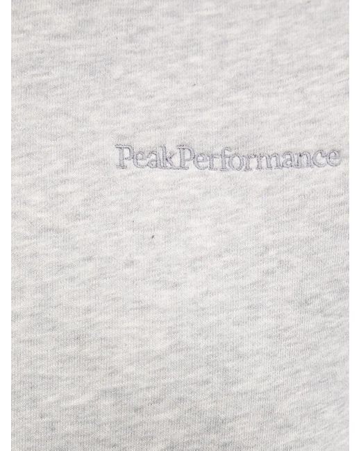 Peak Performance White Embroidered-Logo Sweatshirt