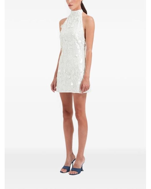 OW Collection White Wynn Halterneck Mini Dress