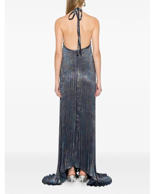 L'idée Blue Deesse Pleated Gown