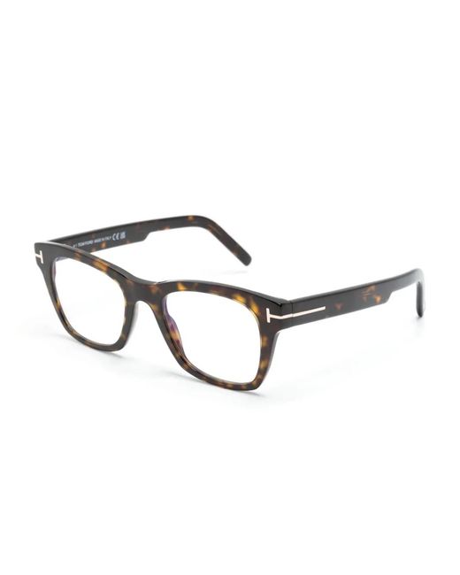 Tom Ford Brown Tortoiseshell Square-Frame Glasses for men