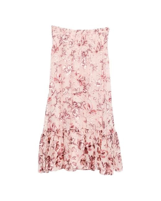 Alice + Olivia Pink Printed Maxi Skirt