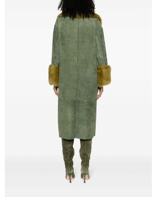 Manteau à détails en fourrure artificielle Salvatore Santoro en coloris Green