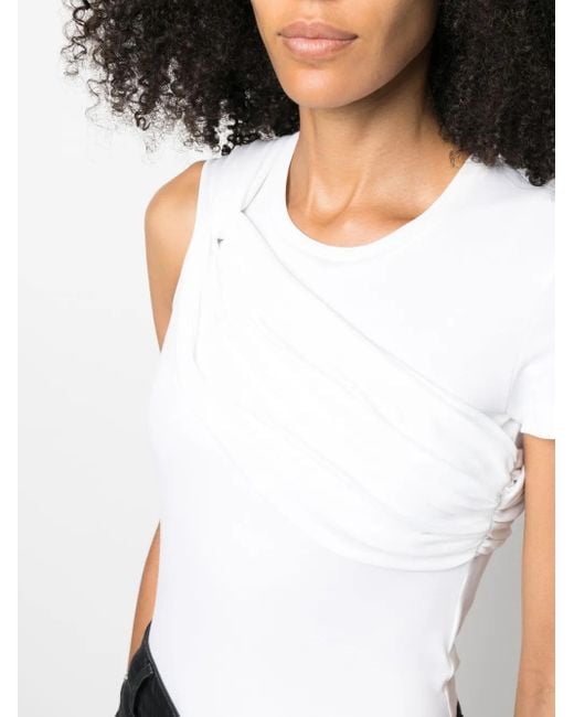 Blumarine White T-Shirt M/C C/Nodo Clothing