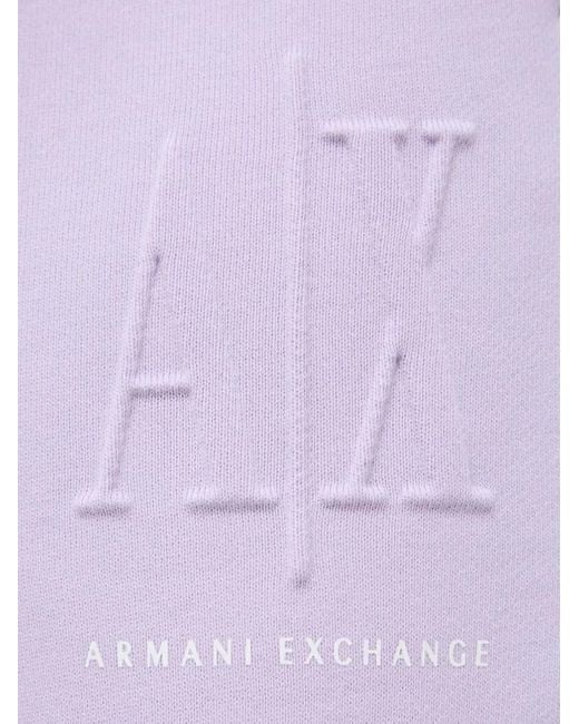 ARMANI EXCHANGE Purple Drawstring Logo Trousers