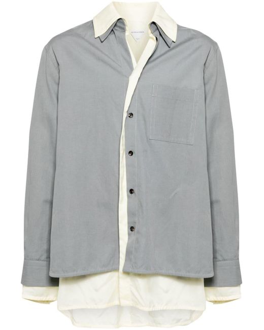 メンズ Bottega Veneta Layered Long-sleeve Shirt Gray