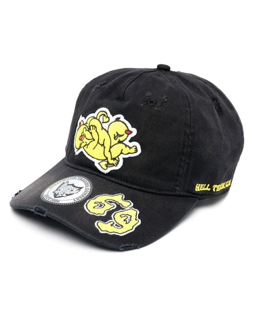 HTC Blue Patch-Detail Cotton Cap for men