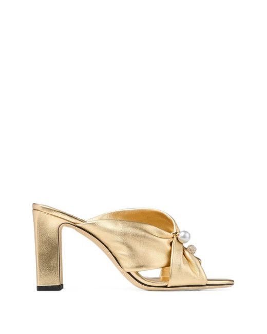 Jimmy Choo Rafi 85-Metallic Nappa-Leather Sandals