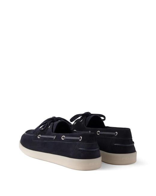 Prada Blue Luxe Moccasins for men